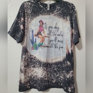 Rodeo Cowgirl acid burnout tee